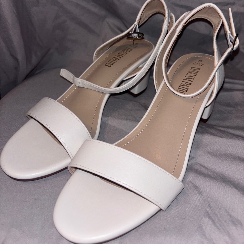 Dream Pairs White Heels with Ankle Strap